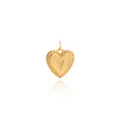 Detailed close-up of 18K gold heart pendant with letter Y and zircon micro-pave - Letter Y Style
