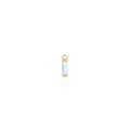 Macro shot of 18K gold plated rectangular light blue zircon pendant with secure ring - Azure Blue