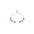 Macro detail of adjustable 18K gold-plated bolo bracelet with brown faceted gemstones - Coffee