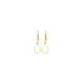 Dettaglio orecchini a goccia placcati oro 18K con micro-perle e pietre bianche a pera - Bianco