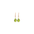 Dettaglio di orecchini a goccia placcati in oro 18K con cristalli verdi e zirconi - Verde