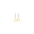 Dettaglio orecchini a goccia placcati oro 18K con pietre gialle e perle incastonate - Champagne