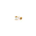 18K gold-plated cylindrical beads with white enamel finish for DIY jewelry making - White / [product Attributes] The Product Type Is Jewelry Accessories Visually Estimated To Be A Lucky Charm Or Beaded Component. The Main Body Has A Cylindrical Design With A White Surface Finish (visually Appearing To Be Enameled Enamel Or Ceramic) And The Edges Are Covered With Gold-plated Metal Visually Appearing To Be Gold-plated Brass. A Set Contains Two Identical Accessories.
