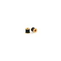Detail view of 18K gold plated cylindrical beads with black enamel for DIY jewelry - Black