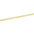 18K gold-plated flat buckle chain necklace with geometric textured links and smooth finish - Gold