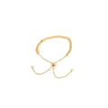 Adjustable 18K gold plated Cuban chain bracelet with sliding toggle clasp on white background - Gold