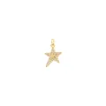 Colgante estrella de oro 18K con micro-pavé de circonitas sobre base blanca reflectante - Dorado