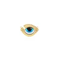 Macro view of 18K gold plated evil eye connector charm for DIY jewelry necklace - Iridescent Galaxy (Style 4)