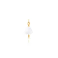 Detalle de colgante corazón bañado en oro 18K con diseño de flecha clavo para bisutería - Blanco
