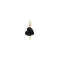 Primer plano del colgante de corazón y clavo en cobre chapado en oro 18K con esmalte - Negro