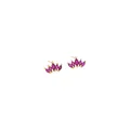 18K gold-plated crown stud earrings with sparkling marquise-cut pink cubic zirconia stones - Purple