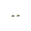 18K gold plated crown stud earrings with emerald green marquise cubic zirconia stones - Green