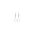 Macro detail of 18K gold-plated earrings with pink pear-cut zircon stones - Pink