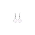 Gros plan de boucles d'oreilles pendantes plaquées or 18K avec zircons rose pâle - Lavande