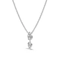 925 sterling zilveren ketting met dubbele druppelhangers en pavé gezette zirkonia - Wasserdruppel Ketting (DY190773) / 925 zilver