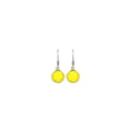 Détail macro de boucles d'oreilles zircon jaune avec crochets en argent plaqué or 18K - Jaune