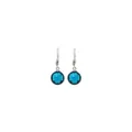 Boucles d'oreilles pendantes argentées avec pierres bleues facettées et crochets - Bleu saphir