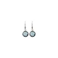 Détails de boucles d'oreilles en argent avec pierres précieuses bleues rondes facettées - Aqua