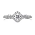 Elegant S925 sterling silver four-leaf clover ring with sparkling zircon inlays - Size 5 / Clover Main Stone Style (DY121130) / White Gold