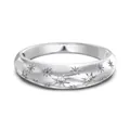 Elegant S925 sterling silver ring with matte finish and starry zircon inlay - US 5 / Silver