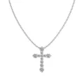 S925 sterling silver necklace with a sparkling cubic zirconia pavé cross pendant - Cross Style (DY190920)