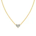 S925 Sterling Silber Herz Halskette mit funkelndem Zirkon in Goldoptik - Gold Weißer Strass (DY190890-S-G-WH)