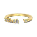 Elegant gold S925 sterling silver cross stackable ring with sparkling cubic zirconia - One Size (Adjustable Open) / Adjustable Open Style (DY121233) / Gold (DY121233)