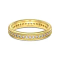 Minimalist S925 silver eternity ring with gold plating and paved zircon crystals - Size 5 / Classic Pave Eternity Ring (DY121240) / Gold
