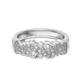 S925 sterling silver ring with flower cluster design and micro-set cubic zirconia stones - Multi-row Pavé Band Style (DY121277)-Size 5