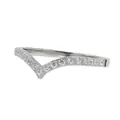 Anello a corona a V in argento minimalista con cristalli micro-pavé per donna - US 5 / Color Acciaio