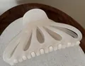 Pince à cheveux élégante blanc crème en forme d'éventail avec finition brillante - Blanc Fruit