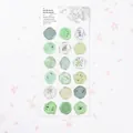 Set of green floral translucent faux wax seal stickers for stationery decoration - Fresh Green New Edition (AQM03)