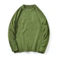 Herren Strickpullover in Grasgrün, lockere Passform mit weicher Chenille-Struktur - S / Grün