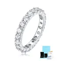 S925 sterling silver eternity band with GRA certificate and blue gift packaging - Full Moissanite (With Gift Box)