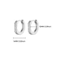 Silver-colored geometric heart earrings with double-row micro-pavé stones, 14mm diameter - P3205822