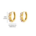 Gold huggie hoop earrings with sparkling cubic zirconia, 14mm outer diameter - G8226146