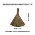 Mini natural grass broom with colorful twine handle, size 21x16cm and weight 31g - Miscanthus Broom (with Colored Edges) 16*21cm