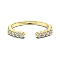 Minimalist open gold ring set with eight round brilliant white zircon stones in 14K finish - Adjustable Open / Gold (DY121360)