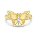 Gouden vlinderring met marquise geslepen zirkoon en gedraaide touwband detail - US 5 / Gouden Vlinder Ring #5 (DY121357)