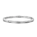 Brazalete de plata 925 mate con acabado cepillado y tres circonitas brillantes engastadas - Flor & Raya / Plateado