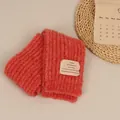 Coral orange knitted warm leg warmer featuring a soft texture and white fabric label - Rose Pink