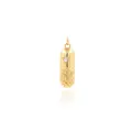 Colgante de píldora chapado en oro 18K con circonita y grabado de rosas en 3D - Colgante Cápsula Píldora Micro-zirconia Relieve Floral / Dorado