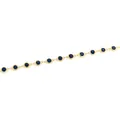 18K gold-plated copper chain with round dark blue zircon stones for DIY jewelry making - Blue / Gold