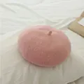Sweet light pink wool beret for girls featuring a classic painter hat style for autumn - Soft Pink