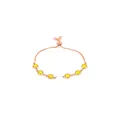 Détail du bracelet plaqué or rose 18K avec zircones jaunes et fermoir coulissant réglable - Jaune