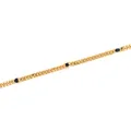 18K gold-plated chain with blue heart star and oval gemstones on white background - Navy Blue