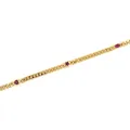 18K gold plated Cuban link chain with heart, star, and oval purple gemstones for jewelry - Fuschia