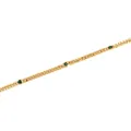 Elegant 18K gold plated chain necklace with heart and star green zircon stones - Dark Green