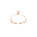 Detail of rose gold bracelet with six yellow faceted gemstones and adjustable slide buckle - Champagne