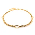 Retro 18K gold plated copper chain necklace with oval links and adjustable clasp - Gold